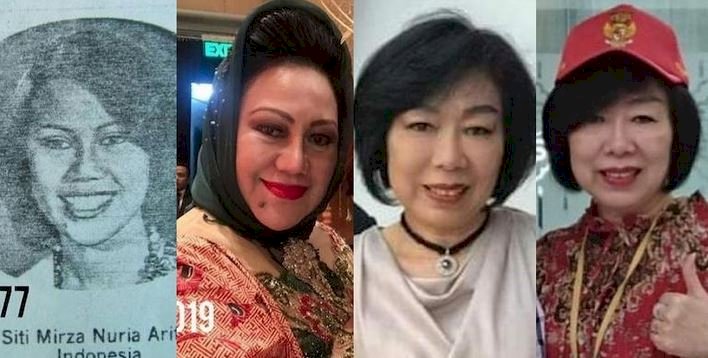 Siti Mirza Nuria Arifin (dua foto di kiri) yang juga punya urusan dengan Heryanti Akidi Tio (dua foto di kanan)./RMOL