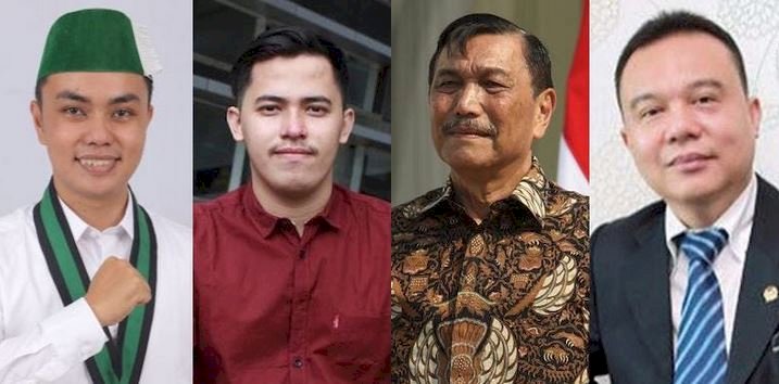 Dari kiri ke kanan: Ketua Umum HMI Raihan Ariatama, Ketua Umum BEM UI Leon Alvinda Putra, Menko Maritim dan Investasi Luhut B. Pandjaitan, Wakil Ketua DPR RI Sufmi Dasco Ahmad/RMOL