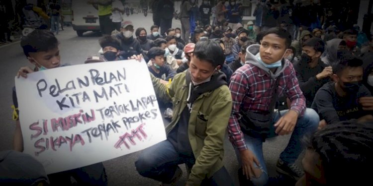 Demo tolak PPKM di Bandung/Net