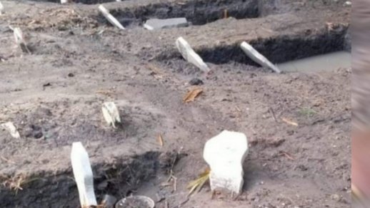 Terlihat puluhan makam ambles di TPU Desa Semen, Kecamatan Paron, Ngawi/ist