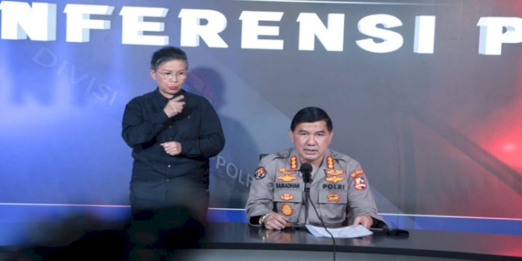 Kabag Penum Divisi Humas Polri Kombes Ahmad Ramadhan saat memberikan keterangan pers/Ist