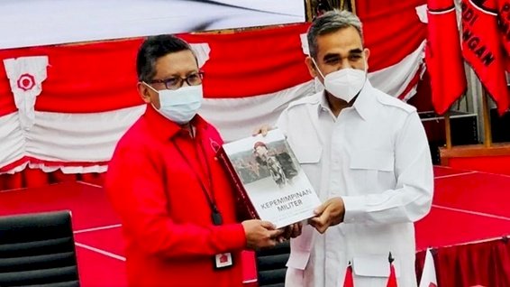 Pertemuan Sekjen PDIP Hasto Kristiyanto dan Sekjen Gerindra, Ahmad Muzani/Ist