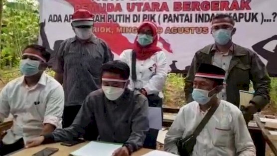 Elemen Pemuda Utara Bergerak sata pers rilis soal insiden larangan pengibaran benera merah putih/Repro