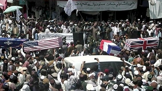 Perayaan yang dilakukan para pejuang Taliban setelah AS dan sekutu-sekutunya menarik diri dari Afghanistan pada Selasa, 31 Agustus 2021/Net