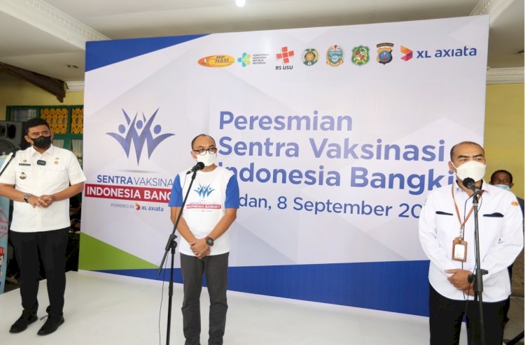 Sentra Vaksinasi Indonesia Bangkit di kantor Kecamatan Medan Selayang/Ist