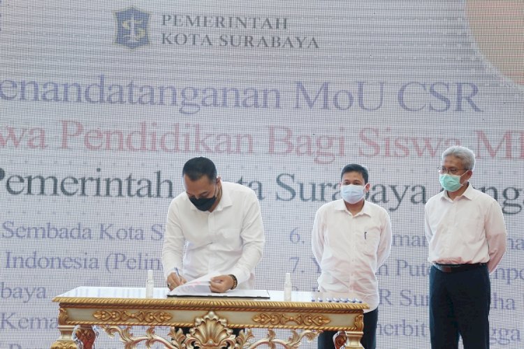 MoU CSR beasiswa pendidikan bagi siswa MBR antara Pemerintah Kota (Pemkot) Surabaya dengan 27 lembaga/stakeholder/RMOLJatim