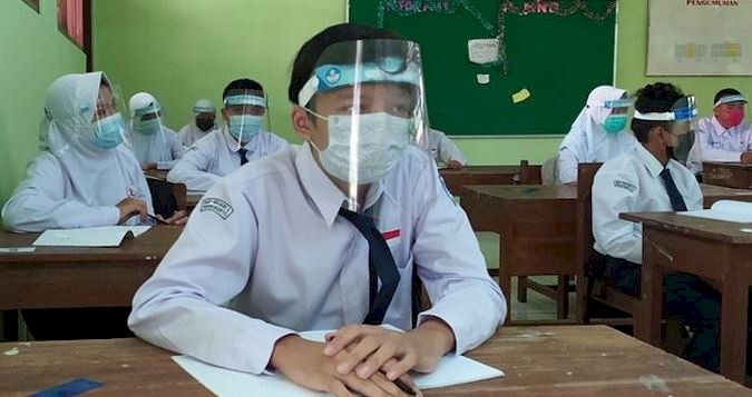 Siswa saat pembelajaran tatap muka (PTM) terbatas/Net