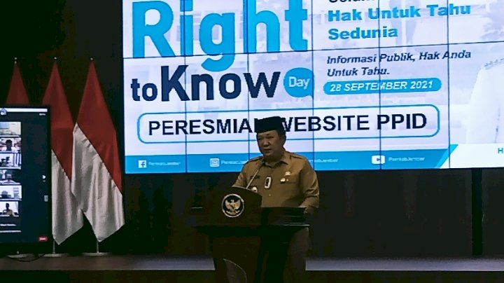 Peringatan Internasional Right To Know Day 2021 di pendopo Wahya Wibawagraha Jember.