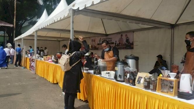 Suasana  Internasional Coffee Day (IDC) 2021 di Lapangan Gatam Enggal Bandarlampung/ RMOLLampung