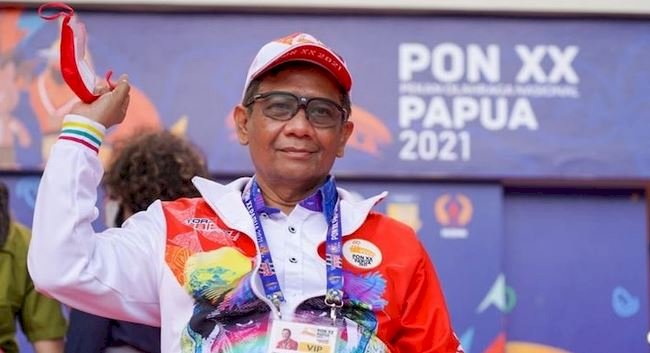 Menteri Koordinator Bidang Politik, Hukum, dan Keamanan (Menko Polhukam) Mahfud MD saat pembukaan PON XX/Net