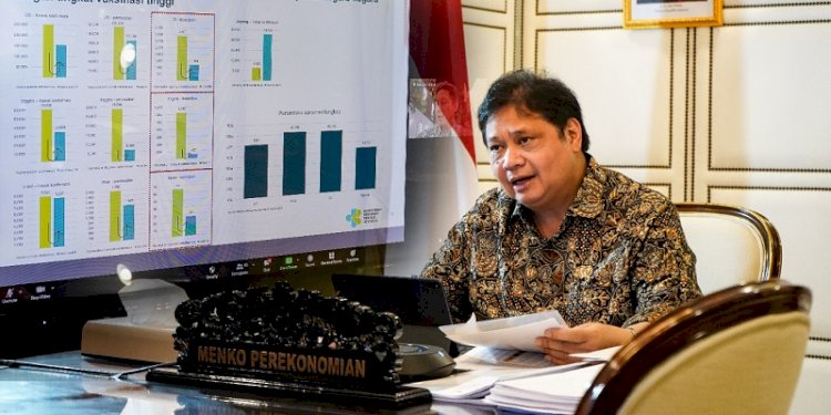 Menteri Koordinator Bidang Perekonomian yang juga menjabat sebagai Ketua Komite Penanganan Covid-19 dan Pemulihan Ekonomi Nasional (KPCPEN), Airlangga Hartarto/Repro