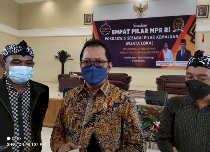 Aminurrohman usai sosialisasi empat pilar dengan Kelompok Sadar Wisata (Pokdarwis) Kota Probolinggo/RMOLJatim