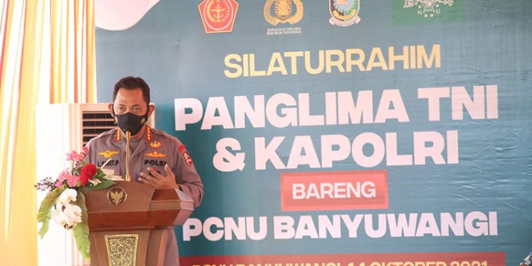 Kapolri Jenderal Listyo Sigit Prabowo saat bersliaturahmi dengan PCNU Banyuwangi/Ist