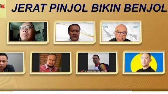 Diskusi daring bertajuk 'Jerat Pinjol Ilegal Bikin Benjol'/Repro