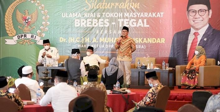 Ketua Umum DPP PKB, Abdul Muhaimin Iskandar saat silaturahim dengan ulama Brebes dan tegal, Jawa Tengah/Ist