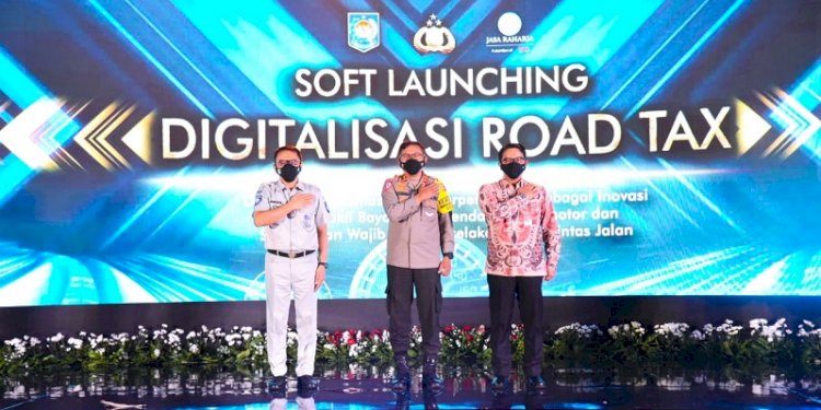 Korlantas Polri, Kemendagri dan jasa Raharja saat meluncurkan program digitalisasi road tax/RMOL