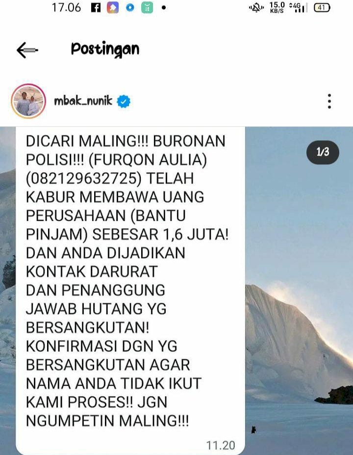  Tangkapan layar dari akun Instagram @mba_nunik