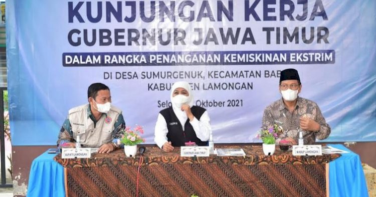 Kunjungan kerja Gubenur Jatim didampingi Bupati Lamongan  di Desa Sumurgenuk Kecamatan Babat Kabupaten Lamongan/Rmol jatim