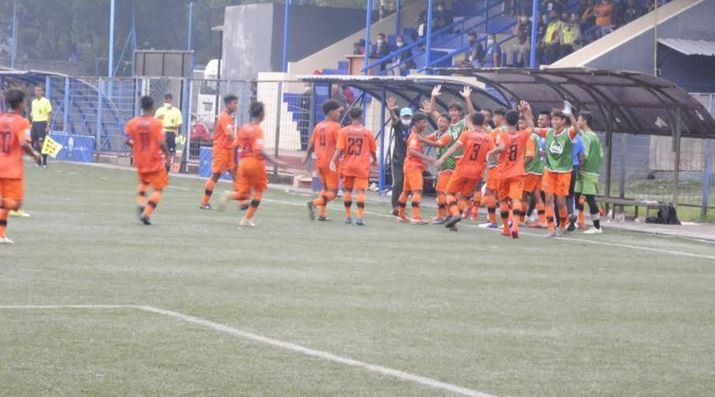 Persiraja Banda Aceh U16 usai mencetak gol/RMOLJatim