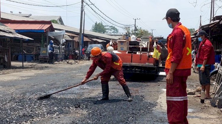 Perbaikan Jalan di Pasar Gadang/Ist