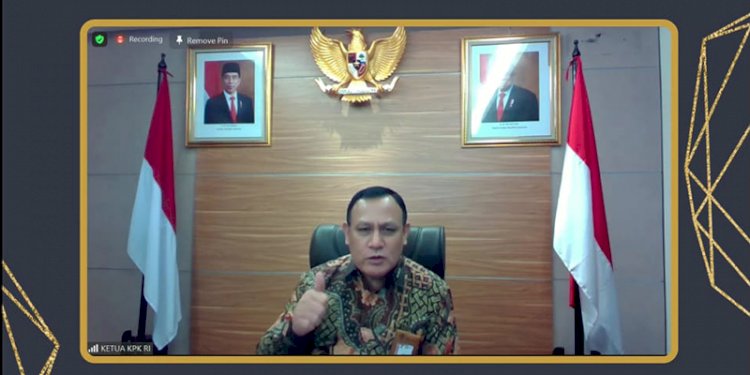 Ketua KPK Firli Bahuri saat membuka webinar Mencegah Korupsi: Mengikis Suap di Perizinan Perumahan/Repro