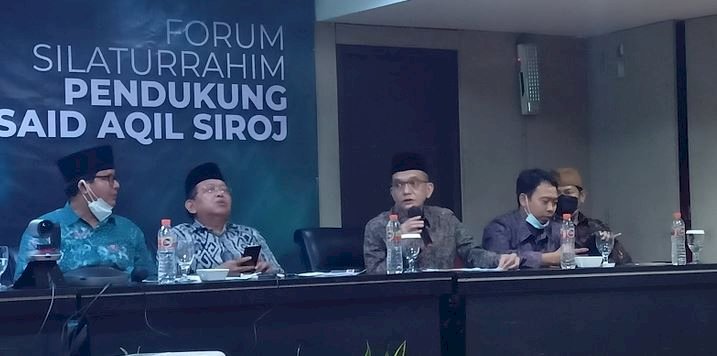 Al Amin Nasution saat informasikan jumlah PC dan PWNU yang mendukung KH Said Aqil Siroj/RMOL