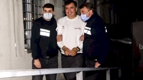 Mantan presiden Mikheil Saakashvili ditangkap sesaat setelah kedatangannya di tanah airnya, Georgia/Net