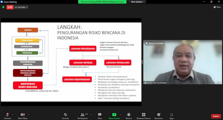 Lilik Kurniawan, Sekretaris Umum BNPB saat memberikan Kuliah Umum KKN-PPM Tematik/Ist