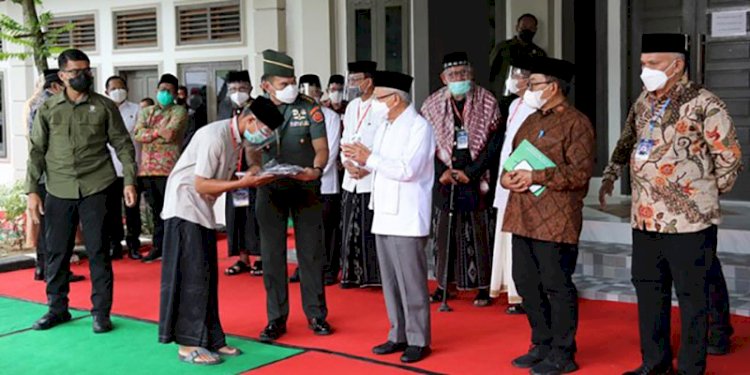 Wapres Maruf Amin saat menyambangi Dayah Mahyal Ulum Al Aziziyah, Aceh Besar/Net