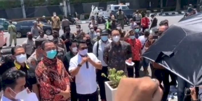 Kepala Staf Presiden (KSP) Moeldoko diusir massa aksi Kamisan di Semarang, Jawa Tengah/Repro