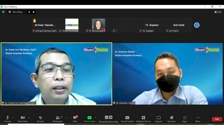 dr. Teddy Hari Wardhana SpOT saat webinar/ist