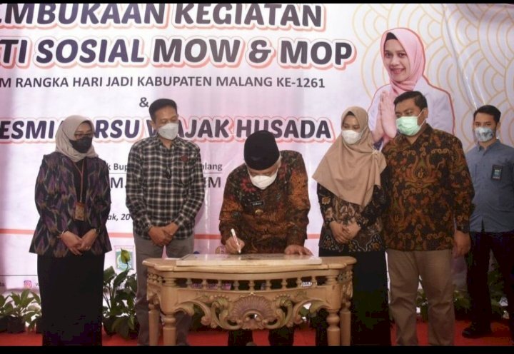 Bupati Malang, Drs. H. M Sanusi MM saat Buka Baksos WOW dan MOP/Ist