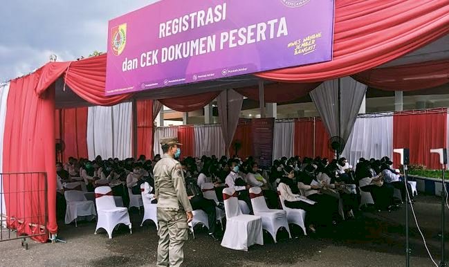 Peserta tes SKB di Balai Serbaguna Kaliwates Jember/RMOLJatim