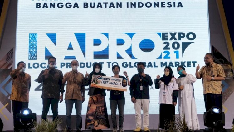 Ketua Umum Kamar Dagang dan Industri (Kadin) Surabaya M. Ali Affandi saat penutupan INAPRO EXPO 2021 di Grand City Surabaya, Minggu (28/11/2021) malam.