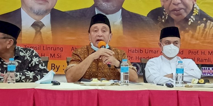 Mantan Menteri Keuangan Fuad Bawazier saat diskusi bertema "Rakyat Berdaulat Menolak Presidential Threshold" di Raden Bahari Restaurant, Mampang, Jakarta Selatan, Rabu (1/12)/RMOL