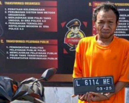 Wilhelmus, tersangka curanmor yang kabur dari tahanan Mapolsek Driyorejo, Gresik/Ist 