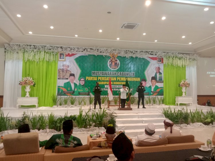 Buchori Mun'im, Ketua DPC PPP Bondowoso saat sambutan/RMOLJatim
