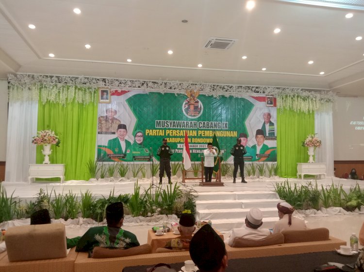 Buchori Mun'im, Ketua DPC PPP Bondowoso saat sambutan/RMOLJatim