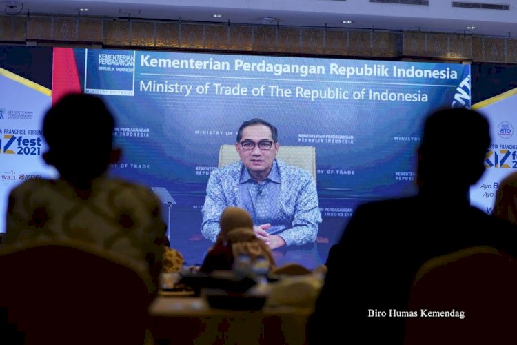 Menteri Perdagangan, Muhammad Lutfi secara virtual membuka Indonesia Franchise Forum dan Bizfest 2021/Ist