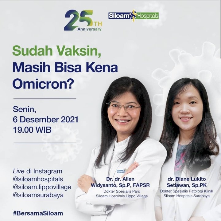 Dr.dr Allen Widysanto Sp.P-FAPSR dan dr Diane Lukito Setiawan Sp.PK/Ist