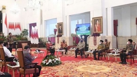 Presiden Joko Widodo saat mengumumkan PAN sebagai sahabat koalisi/Net