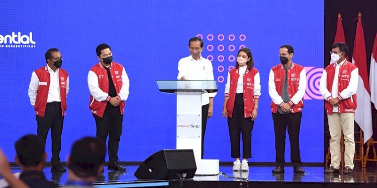 Presiden Jokowi saat hadir dalam peresmian Gerakan Akselerasi Generasi Digital di Jakarta Convention Center/RMOL