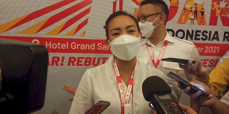 Rahayu Saraswati menyampaikan keterangan pers disela Kongres ke-3 Tidar di Jakarta/RMOL