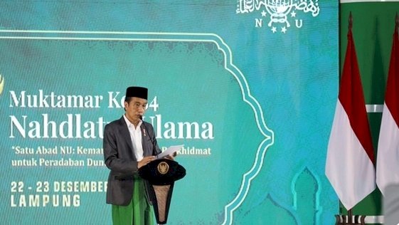 Presiden Republik Indonesia, Joko Widodo saat acara Muktamar ke-34 Nahdlatul Ulama/RMOL