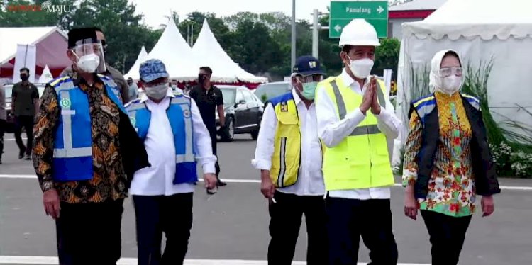 Presiden Jokowi saat resmikan ruas tol Pamulang Cinere April 2021 lalu/Net