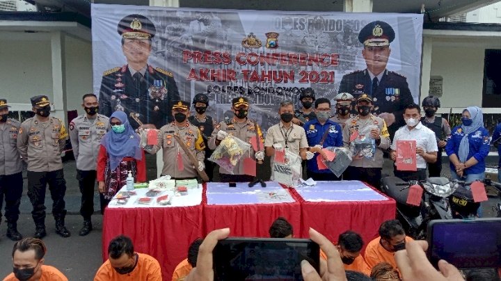 Polres Bondowoso saat gelar pres rilis/RMOLJatim