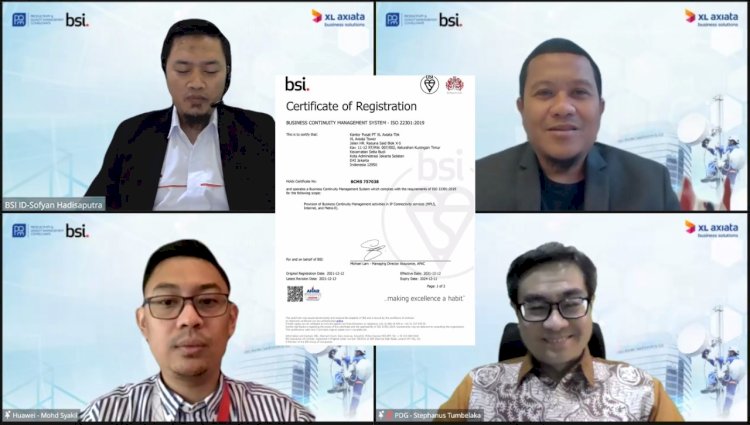 PT XL Axiata Tbk melalui XL Axiata Business Solutions berhasil meraih Sertifikasi ISO 22301:2019/Ist