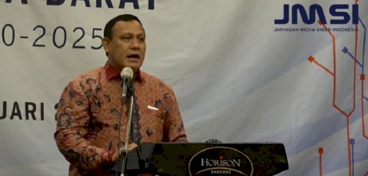 Firli Bahuri saat menghadiri 'Dialog Orkestrasi dan Trisula Pemberantasan Korupsi' bersama JMSI di Hotel Horizon, Kota Bandung /RMOLJabar