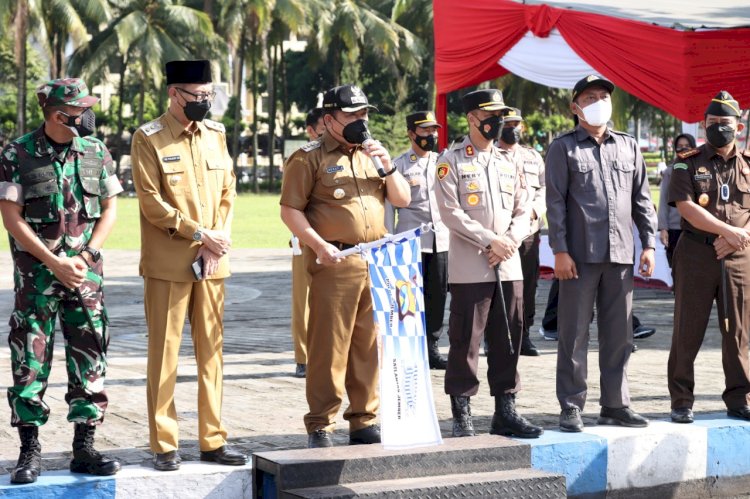  Bupati Jember bersama Forkopimda saat apel Pamor Keris di alun-alun kota Jember ( RMOLJatim).