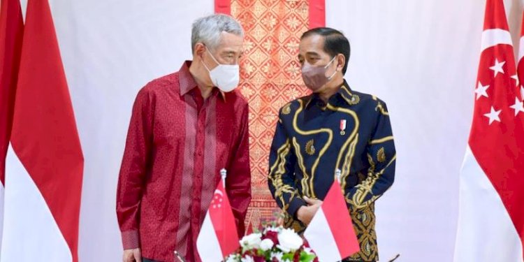 Perdana Menteri Singapura Lee Hsien Loong dan Presiden Joko Widodo/Net